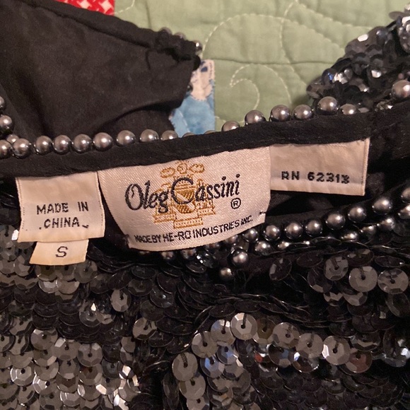 Vintage Oleg Cassini sequin blouse size small fits size medium - Picture 7 of 13